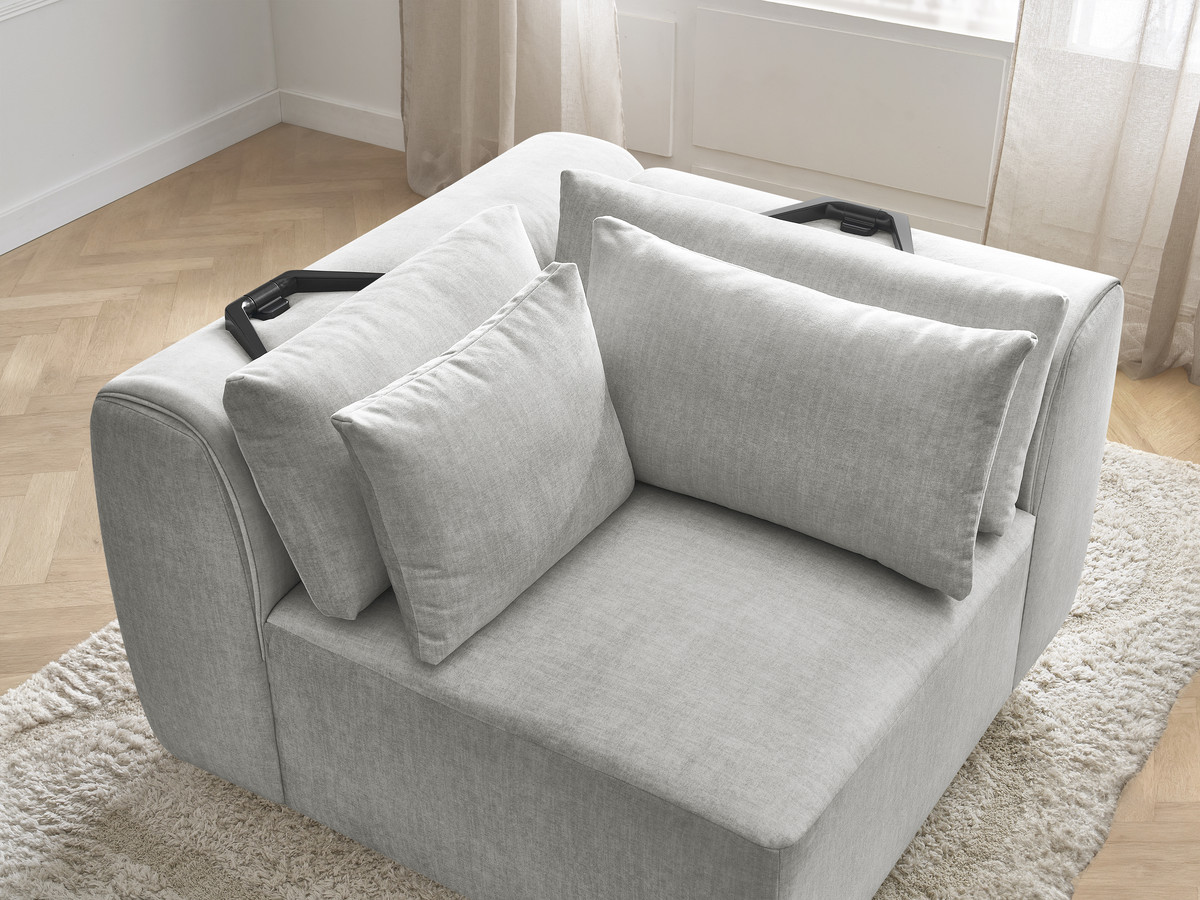 Hoekmeubel met hoofdsteun voor modulaire bank JANA in fluwelen stof