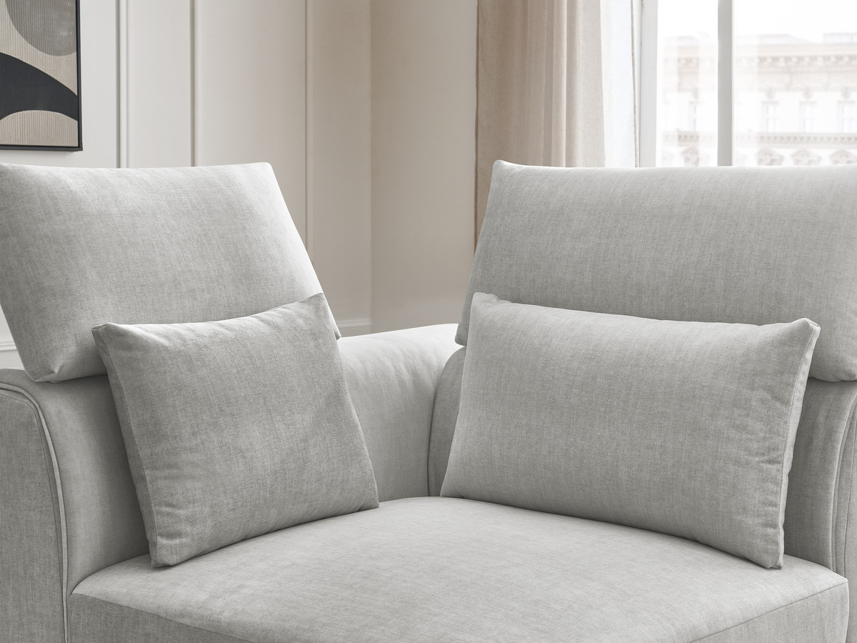 Hoekmeubel met hoofdsteun voor modulaire bank JANA in fluwelen stof