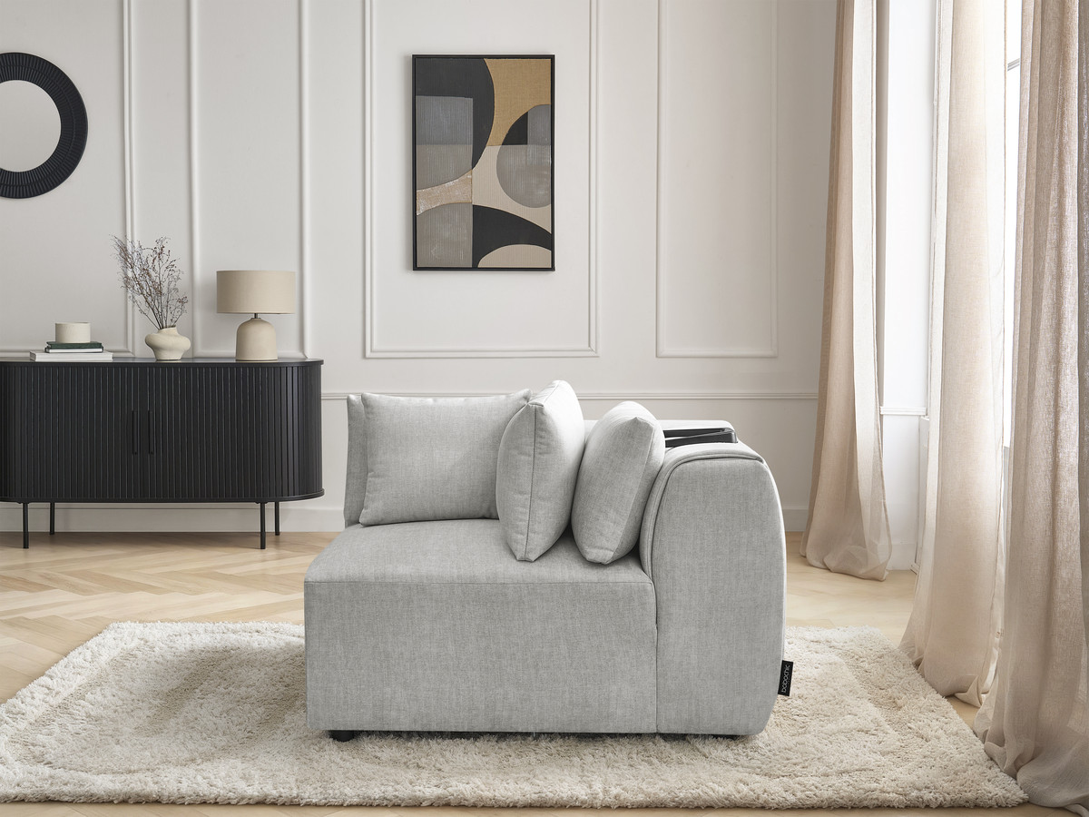 Hoekmeubel met hoofdsteun voor modulaire bank JANA in fluwelen stof