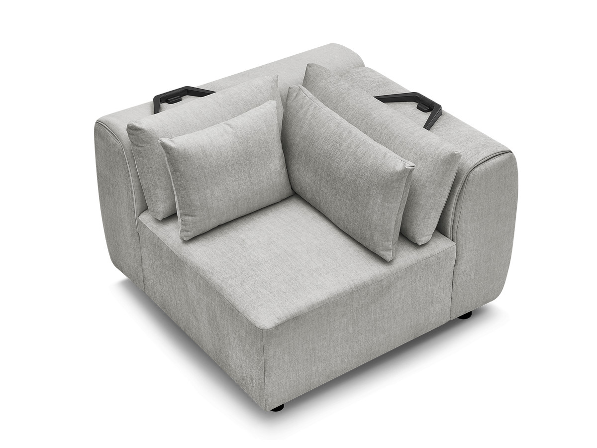 Hoekmeubel met hoofdsteun voor modulaire bank JANA in fluwelen stof