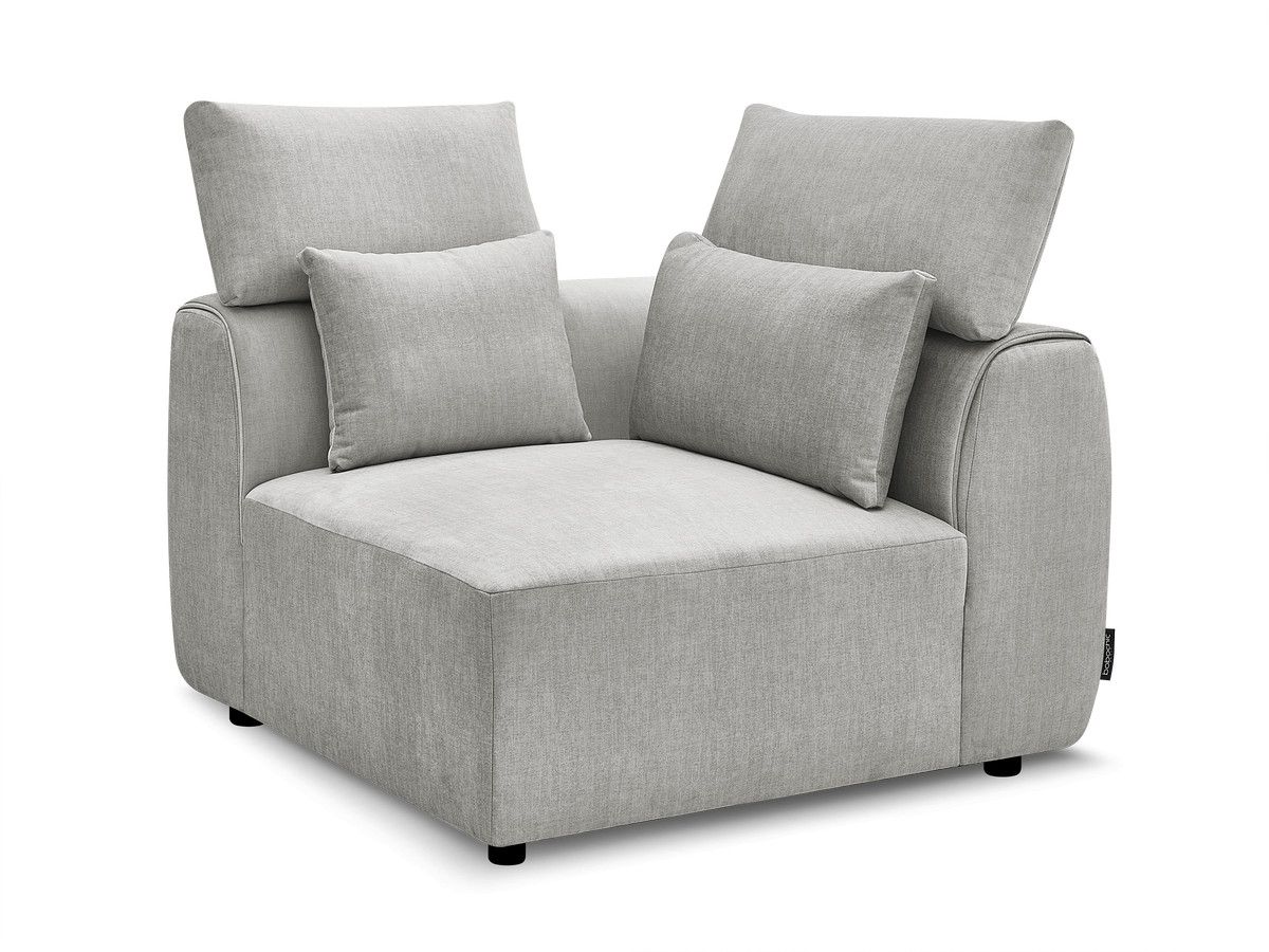 Hoekmeubel met hoofdsteun voor modulaire bank JANA in fluwelen stof