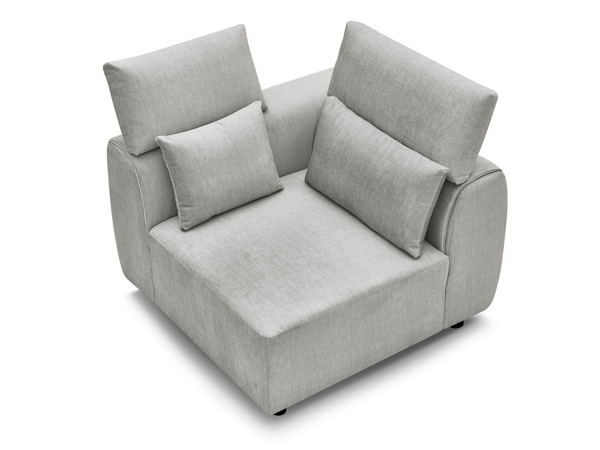 Hoekmeubel met hoofdsteun voor modulaire bank JANA in fluwelen stof