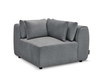 Angle avec têtière pour canapé modulable JANA tissu velours
