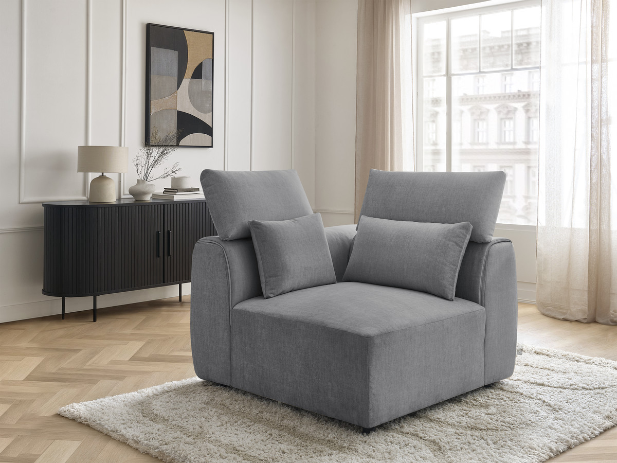 Hoekmeubel met hoofdsteun voor modulaire bank JANA in fluwelen stof