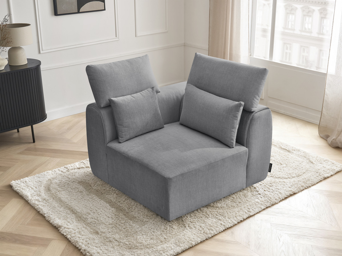 Hoekmeubel met hoofdsteun voor modulaire bank JANA in fluwelen stof