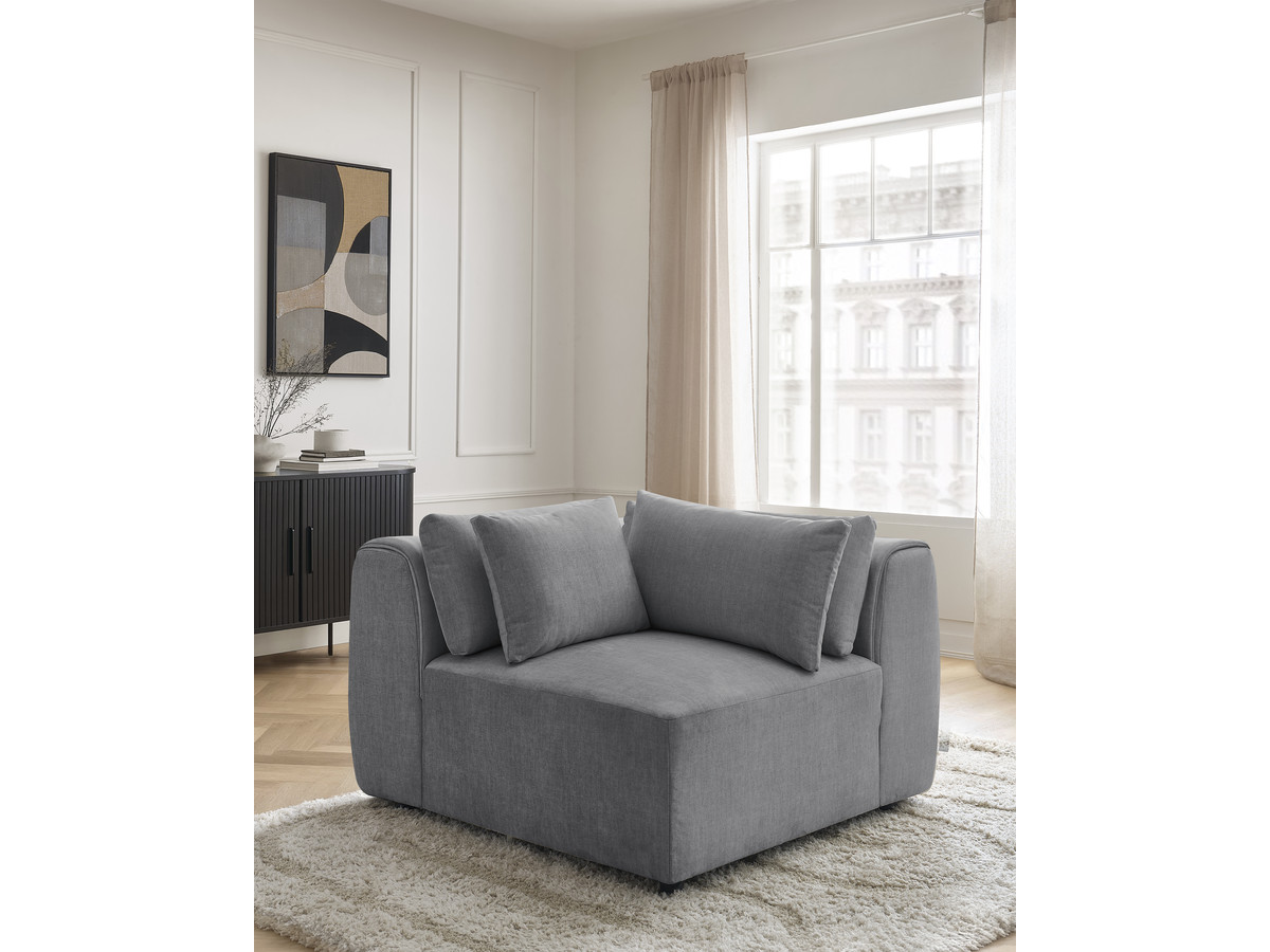 Hoekmeubel met hoofdsteun voor modulaire bank JANA in fluwelen stof