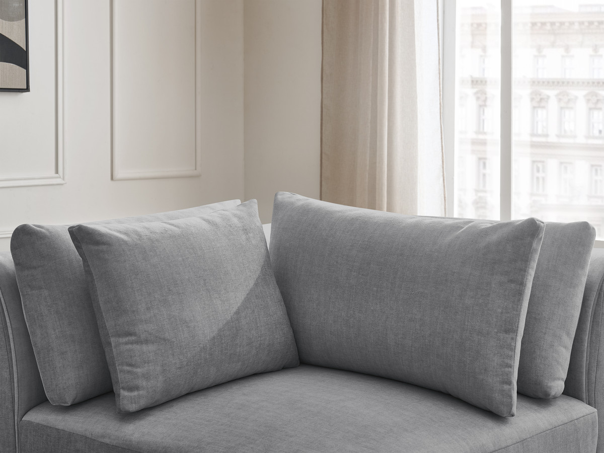 Hoekmeubel met hoofdsteun voor modulaire bank JANA in fluwelen stof