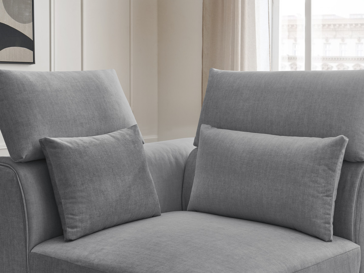 Hoekmeubel met hoofdsteun voor modulaire bank JANA in fluwelen stof