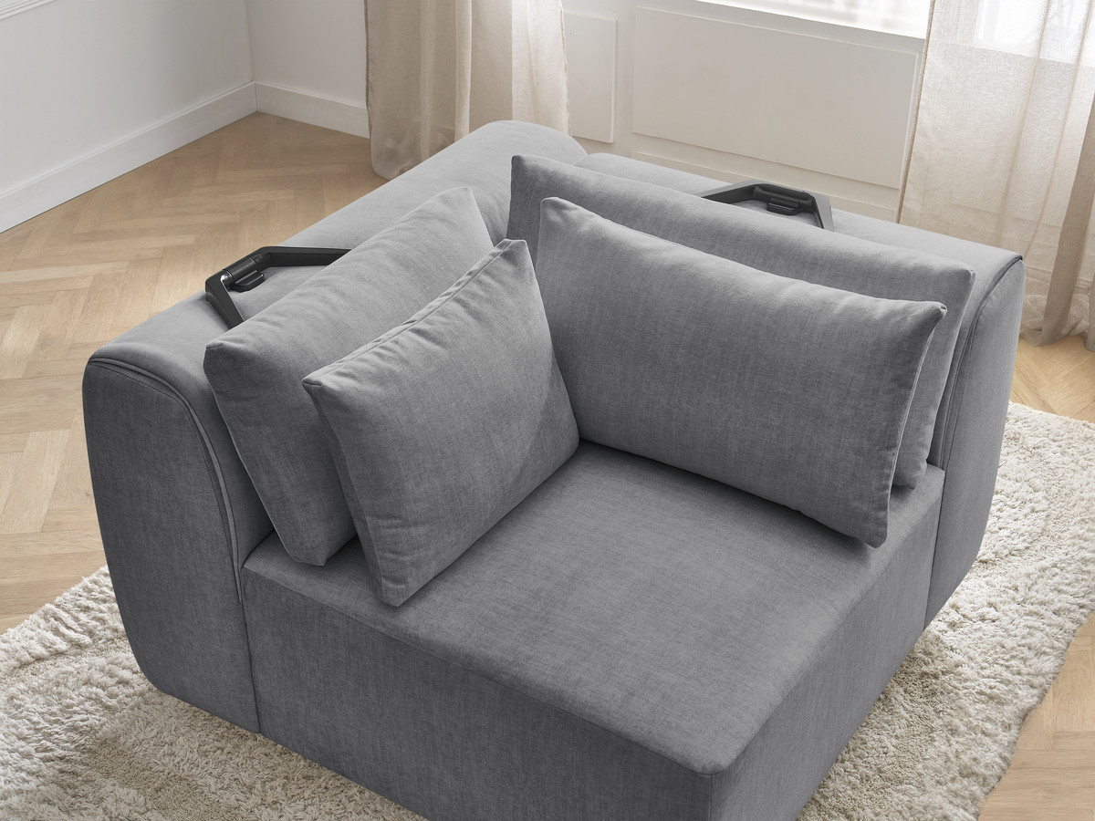 Hoekmeubel met hoofdsteun voor modulaire bank JANA in fluwelen stof