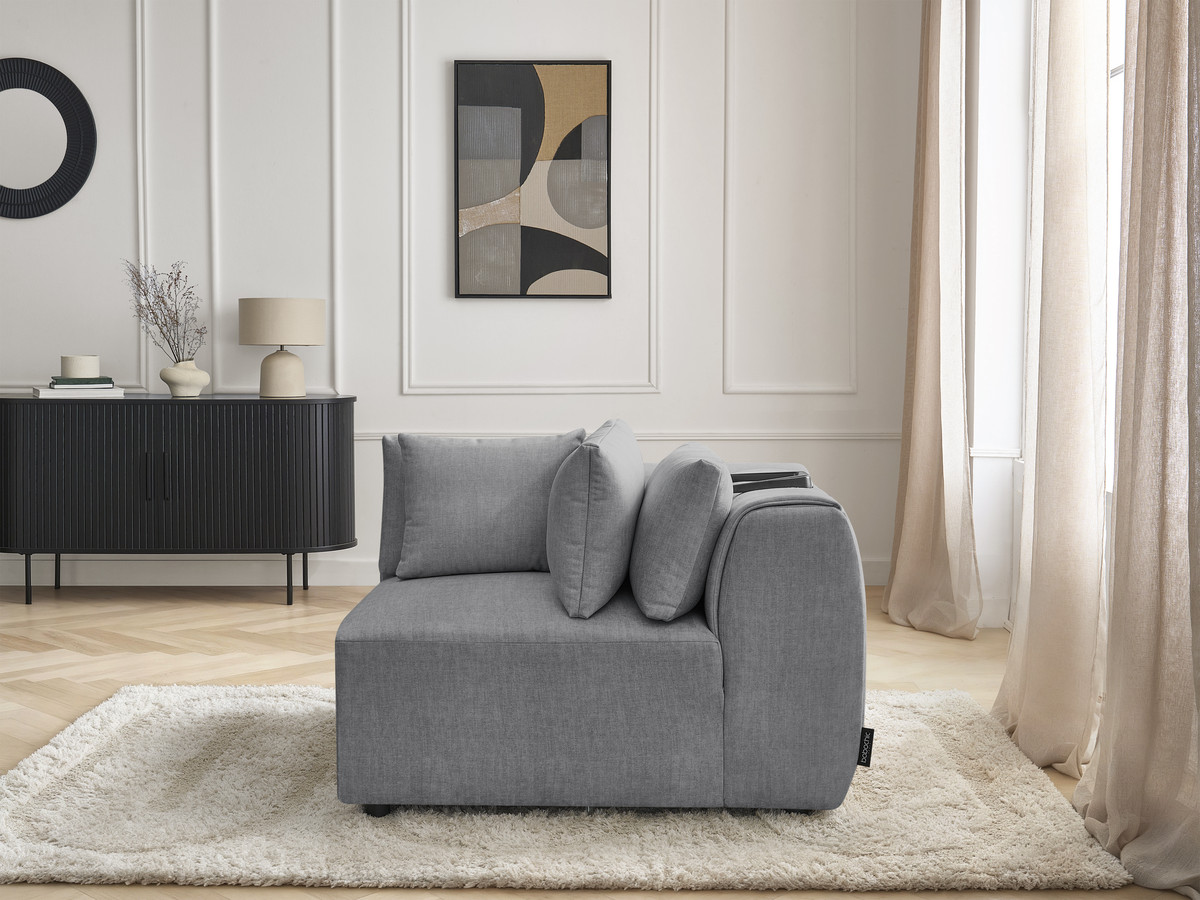 Hoekmeubel met hoofdsteun voor modulaire bank JANA in fluwelen stof