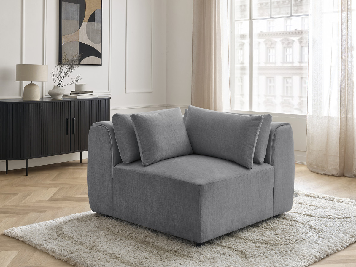 Hoekmeubel met hoofdsteun voor modulaire bank JANA in fluwelen stof