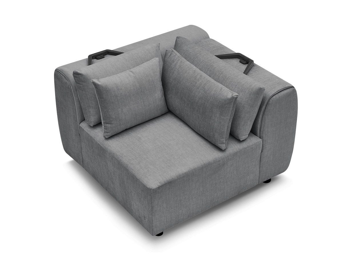 Hoekmeubel met hoofdsteun voor modulaire bank JANA in fluwelen stof