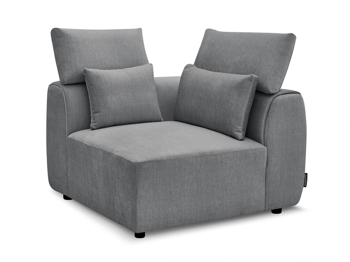 Hoekmeubel met hoofdsteun voor modulaire bank JANA in fluwelen stof