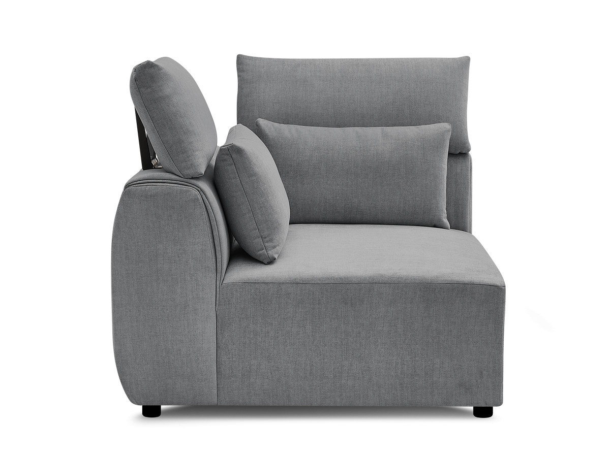 Hoekmeubel met hoofdsteun voor modulaire bank JANA in fluwelen stof