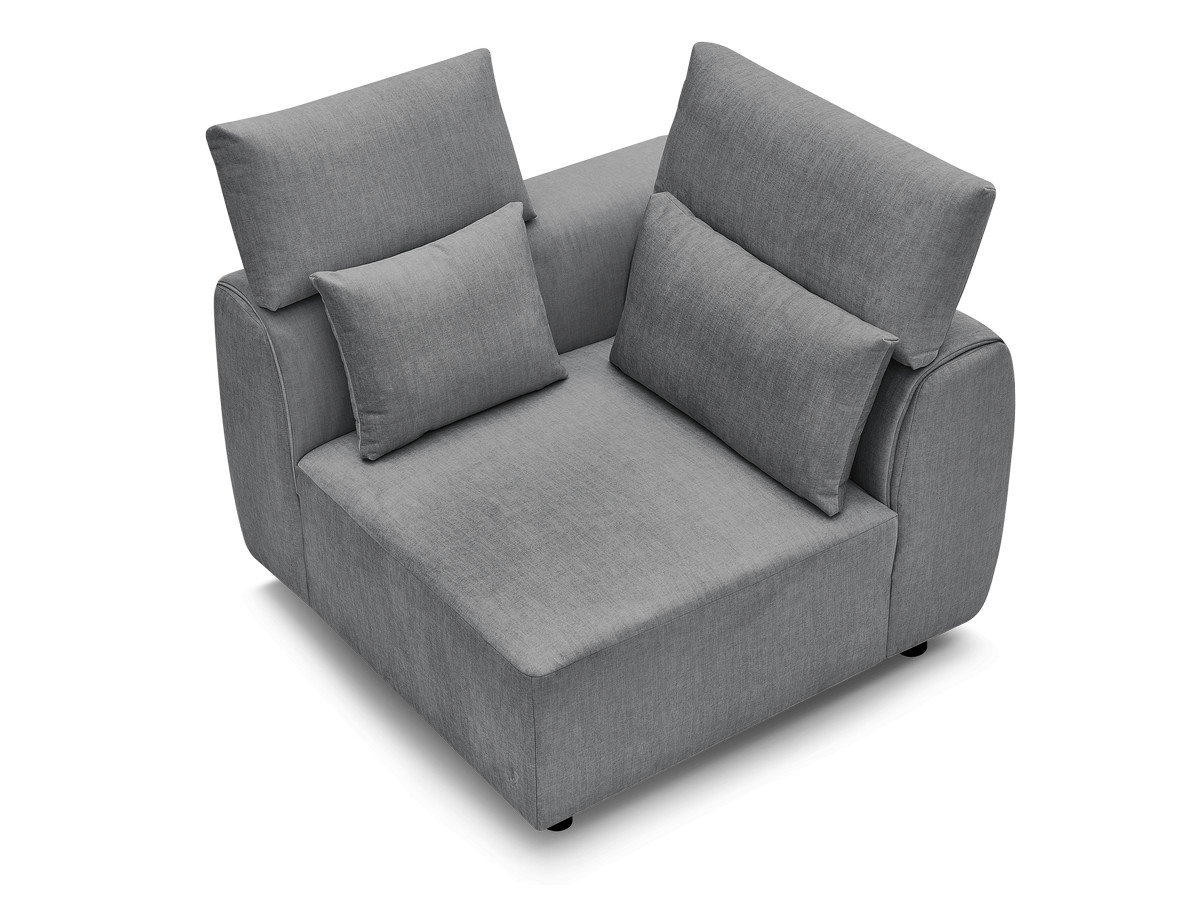 Hoekmeubel met hoofdsteun voor modulaire bank JANA in fluwelen stof