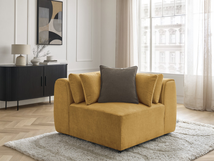 Angle avec têtière pour canapé modulable JANA tissu velours