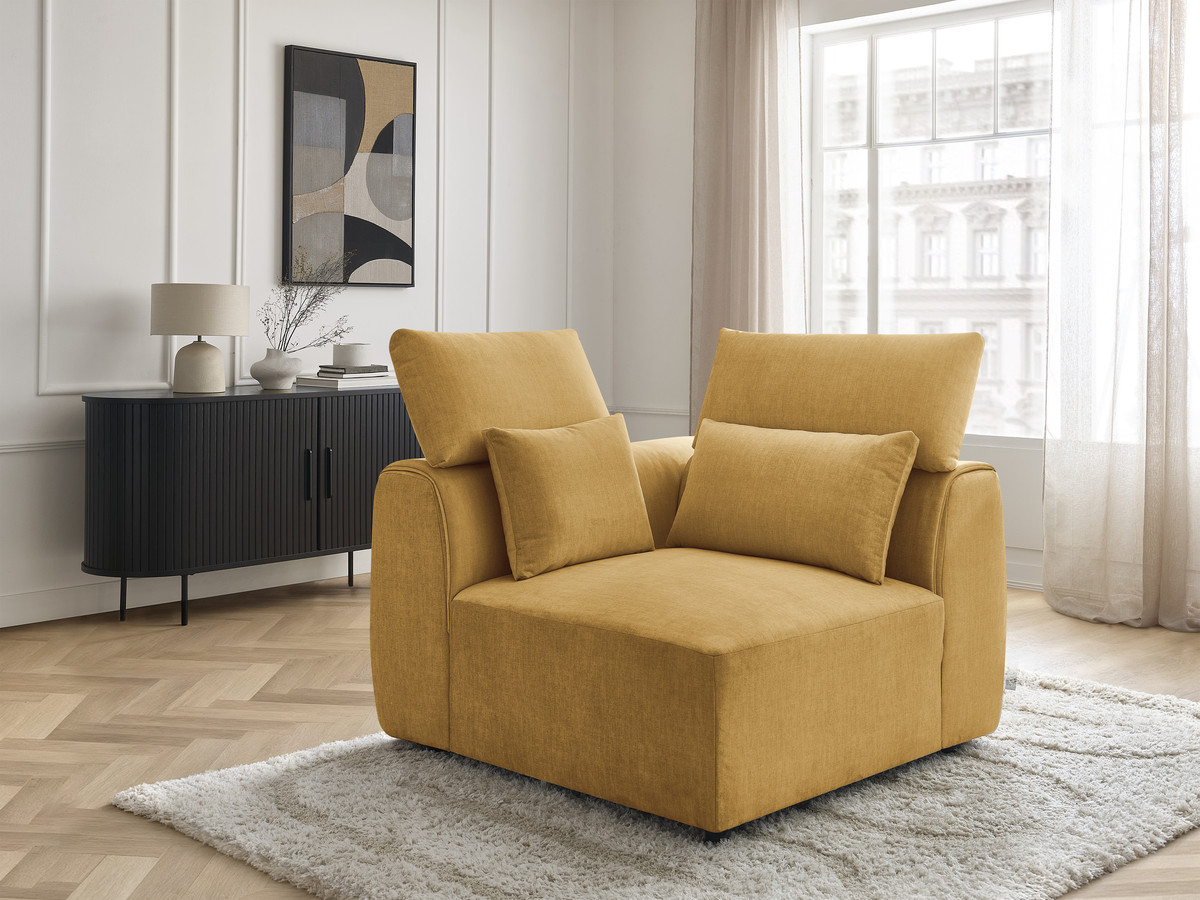 Hoekmeubel met hoofdsteun voor modulaire bank JANA in fluwelen stof