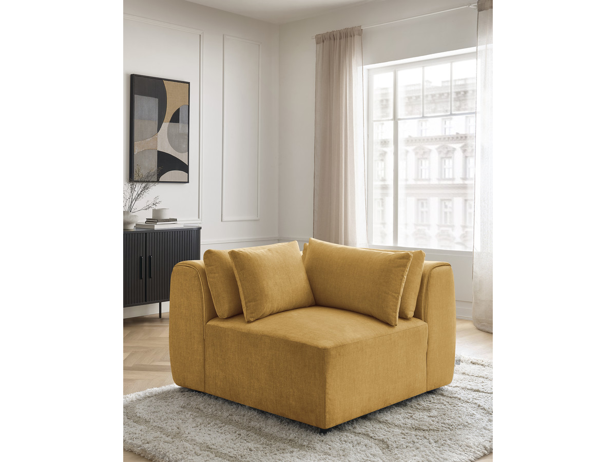 Hoekmeubel met hoofdsteun voor modulaire bank JANA in fluwelen stof