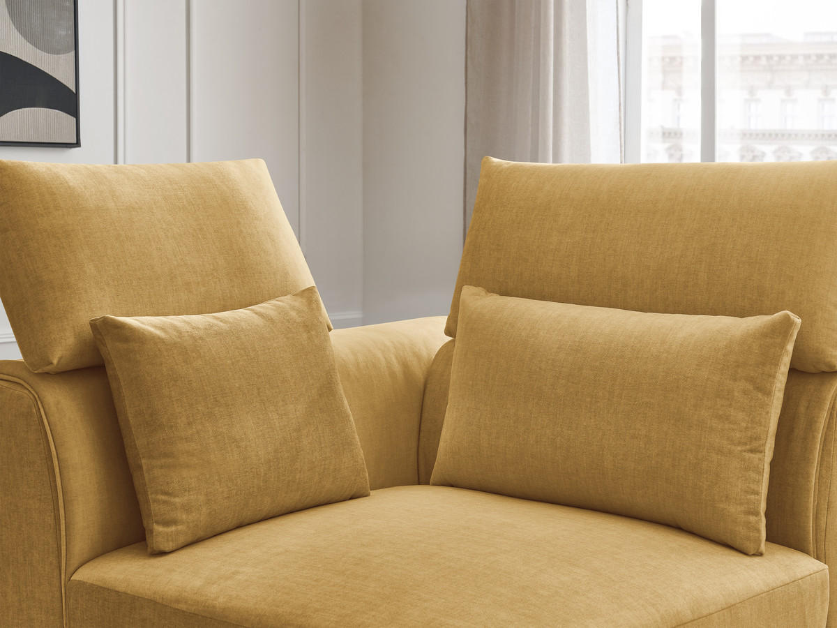 Hoekmeubel met hoofdsteun voor modulaire bank JANA in fluwelen stof