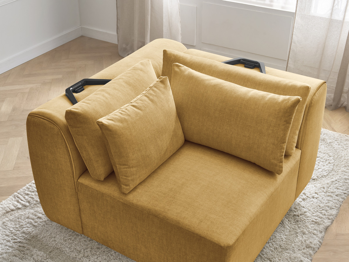 Hoekmeubel met hoofdsteun voor modulaire bank JANA in fluwelen stof