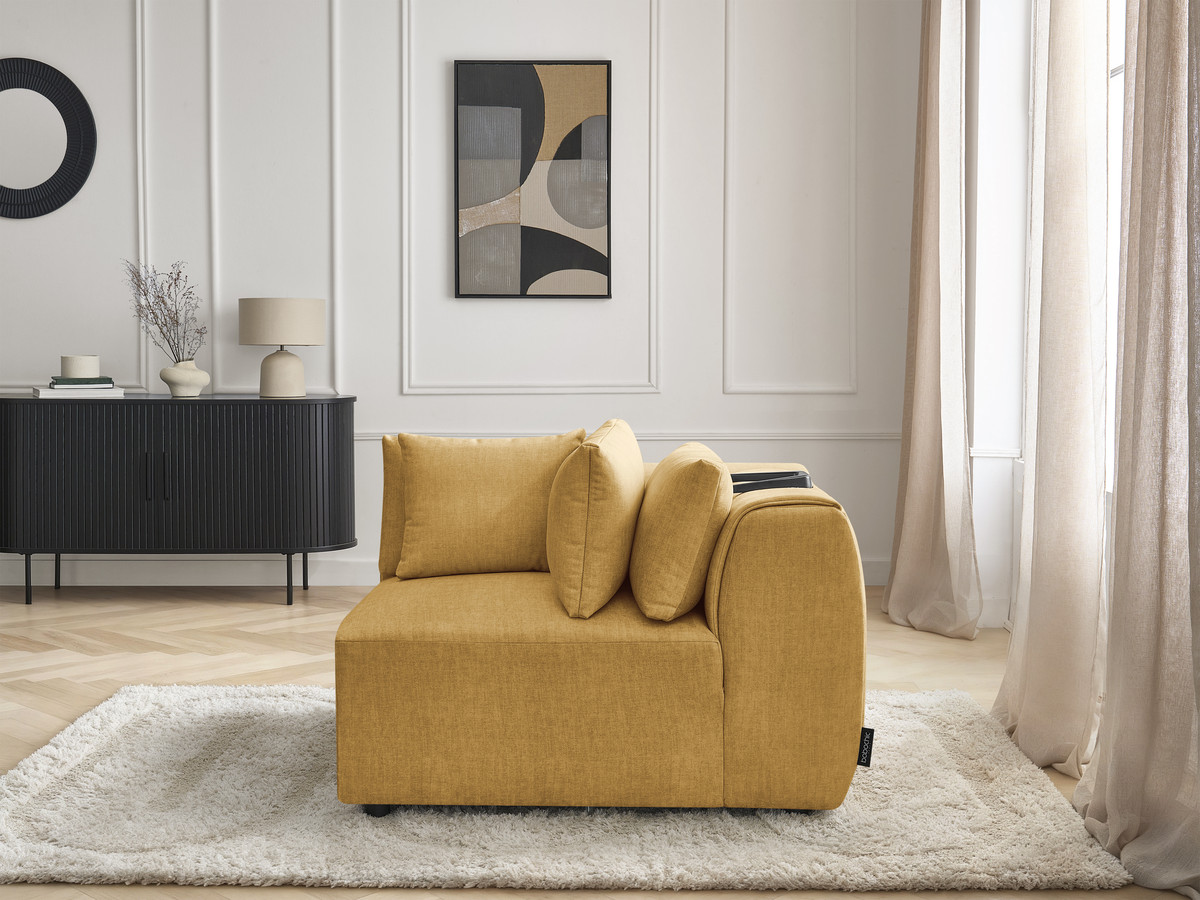 Hoekmeubel met hoofdsteun voor modulaire bank JANA in fluwelen stof