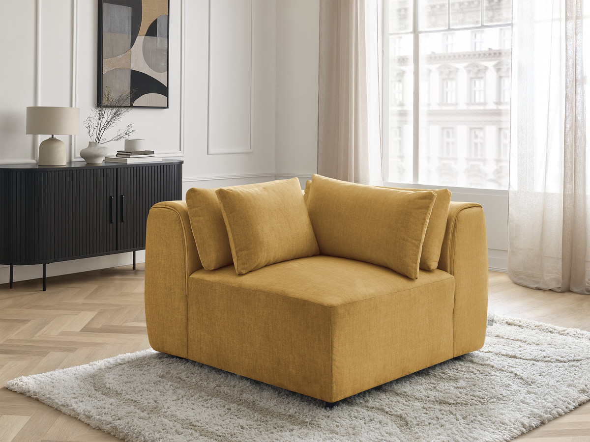 Hoekmeubel met hoofdsteun voor modulaire bank JANA in fluwelen stof