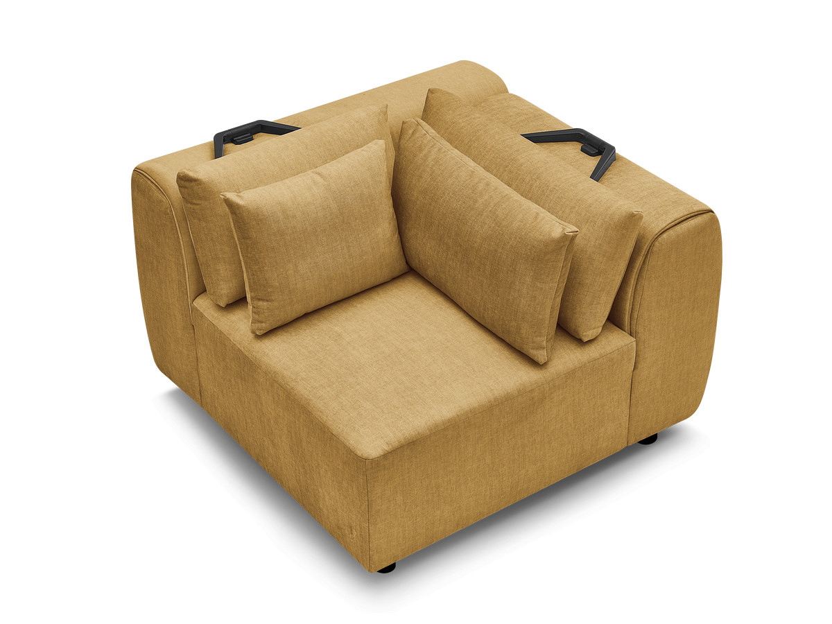 Hoekmeubel met hoofdsteun voor modulaire bank JANA in fluwelen stof