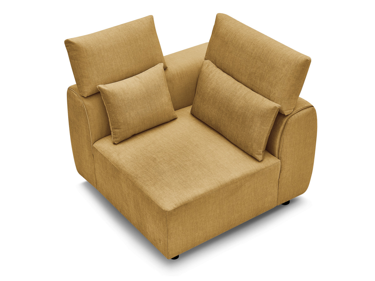 Hoekmeubel met hoofdsteun voor modulaire bank JANA in fluwelen stof