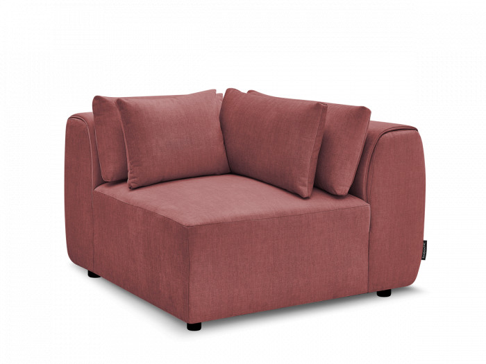 Angle avec têtière pour canapé modulable JANA tissu velours