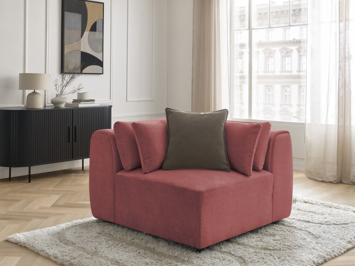 Angle avec têtière pour canapé modulable JANA tissu velours