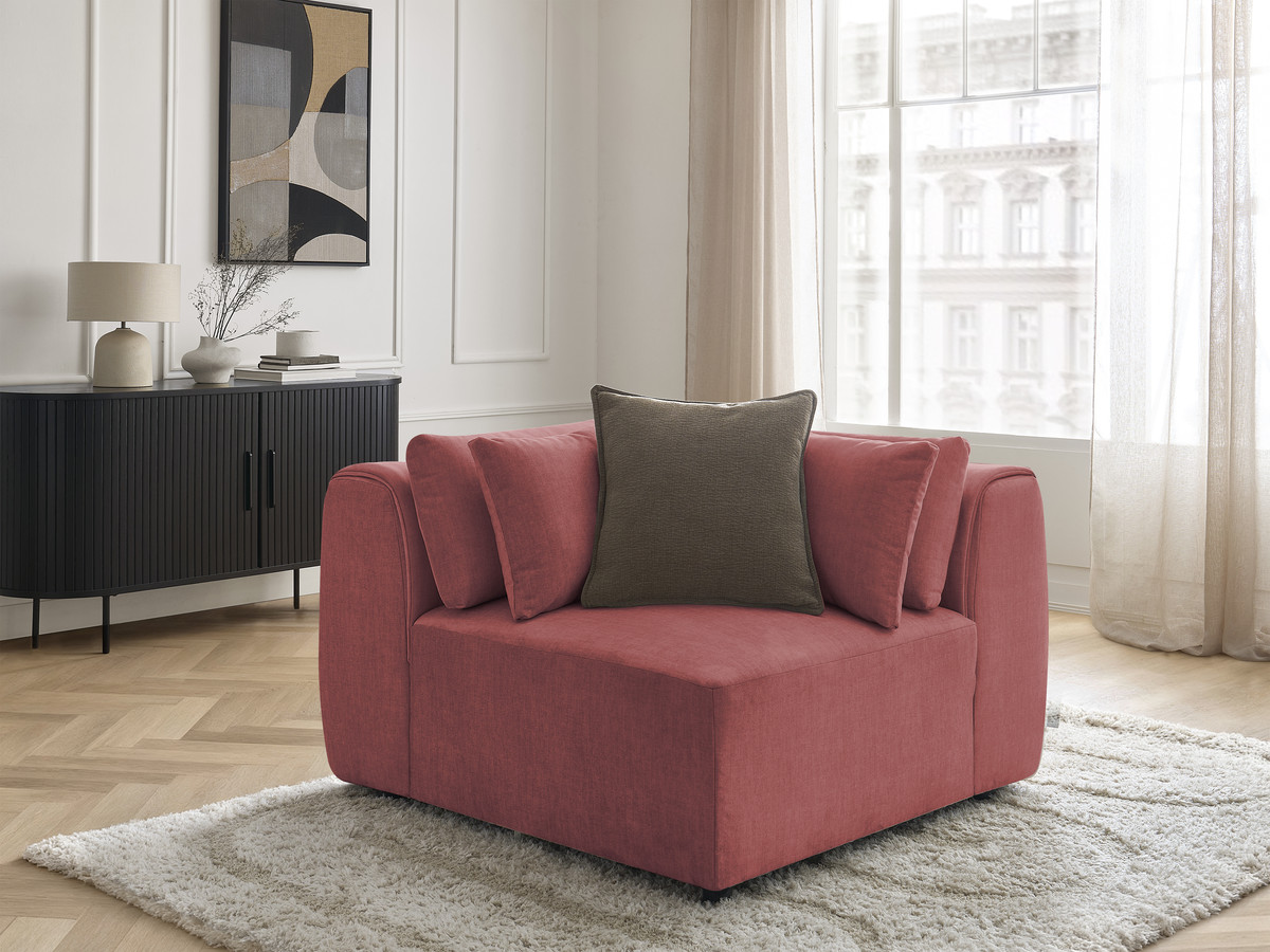 Angle avec têtière pour canapé modulable JANA velours orange