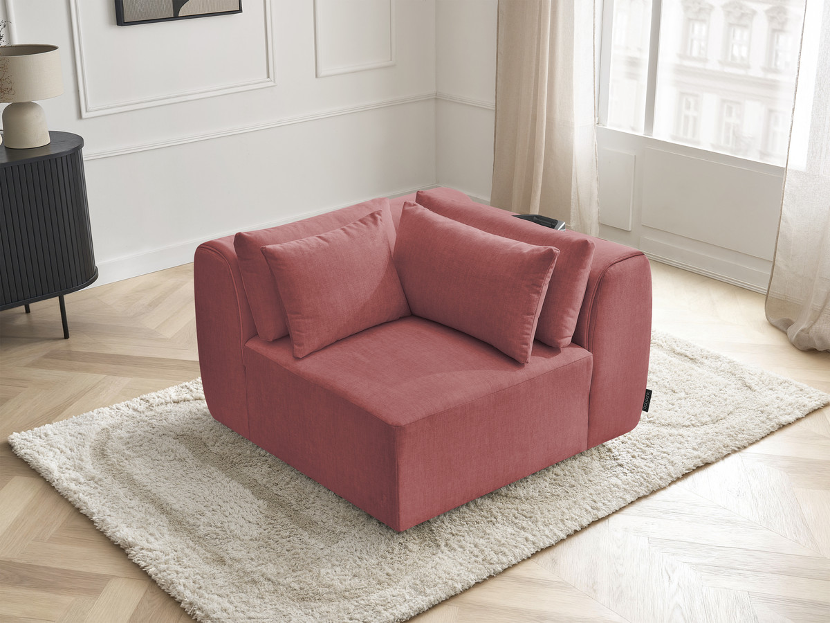 Angle avec têtière pour canapé modulable JANA velours orange — vue 5