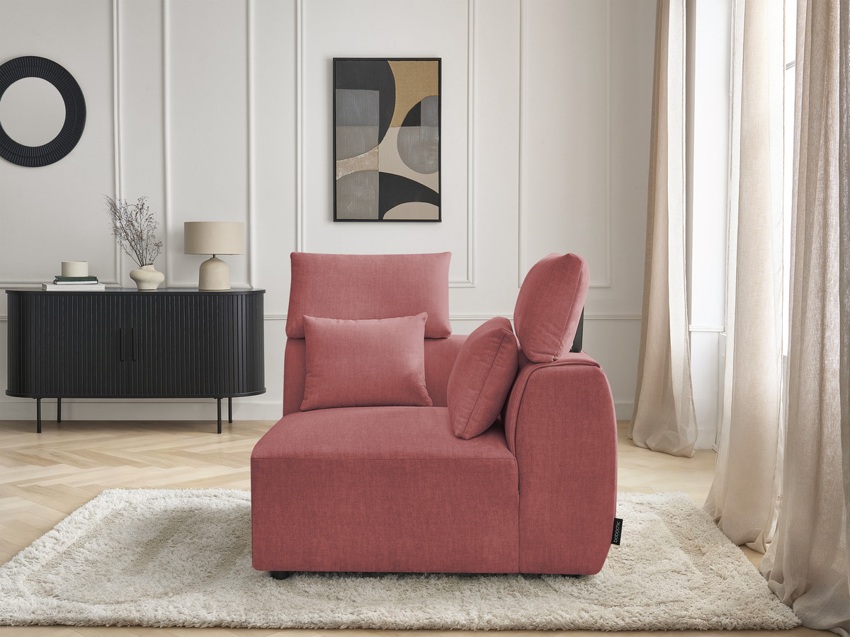 Angle avec têtière pour canapé modulable JANA velours orange — vue 6