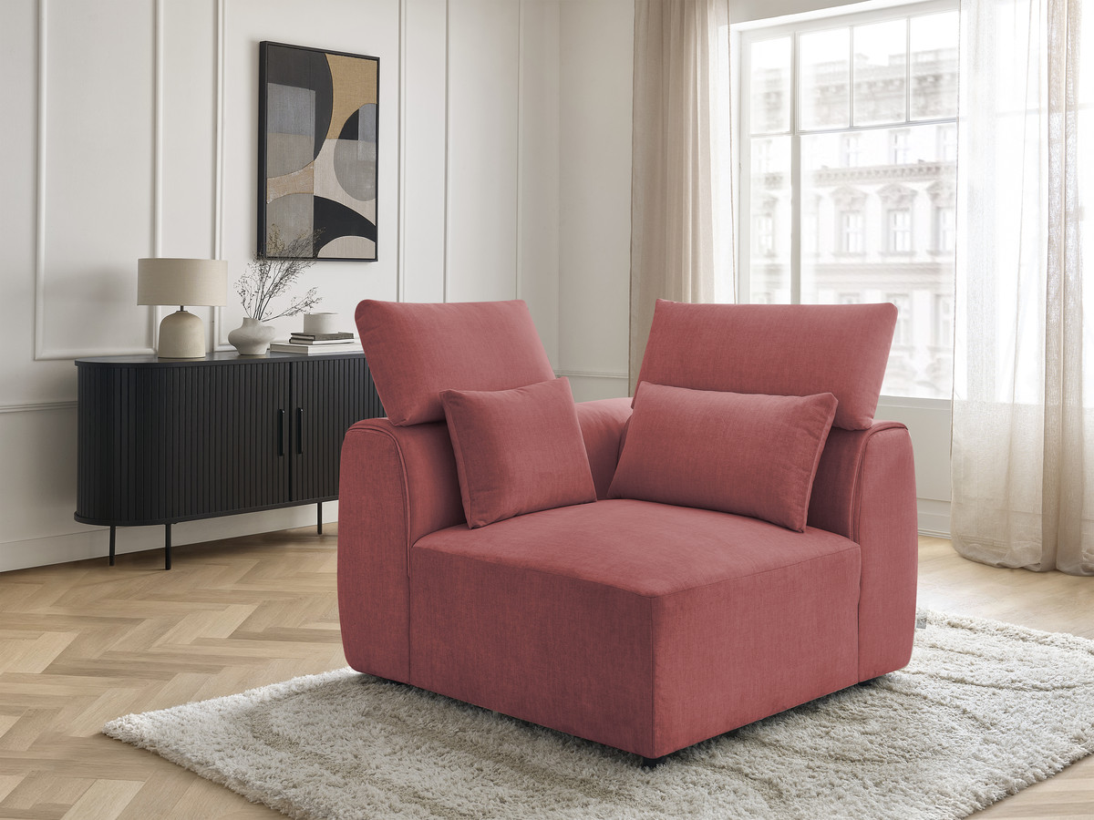 Hoekmeubel met hoofdsteun voor modulaire bank JANA in fluwelen stof