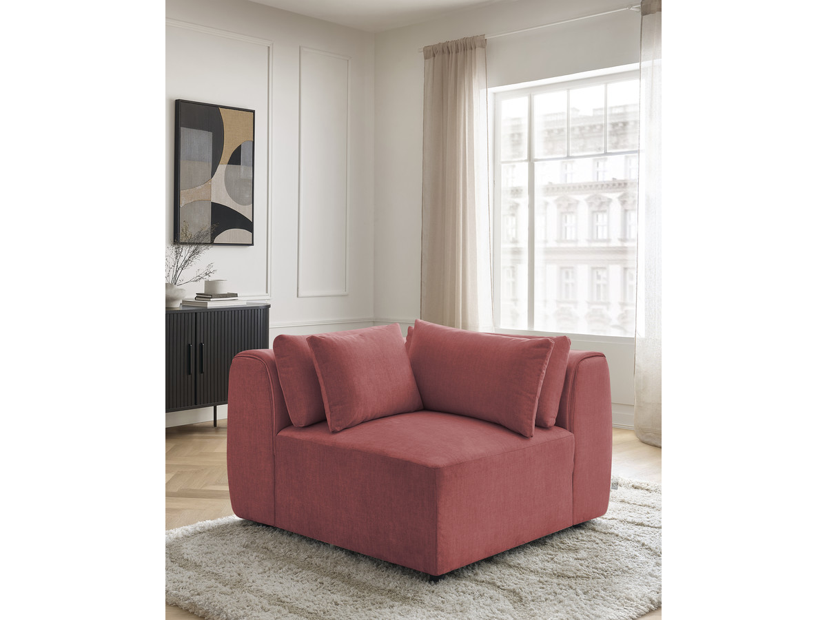 Hoekmeubel met hoofdsteun voor modulaire bank JANA in fluwelen stof