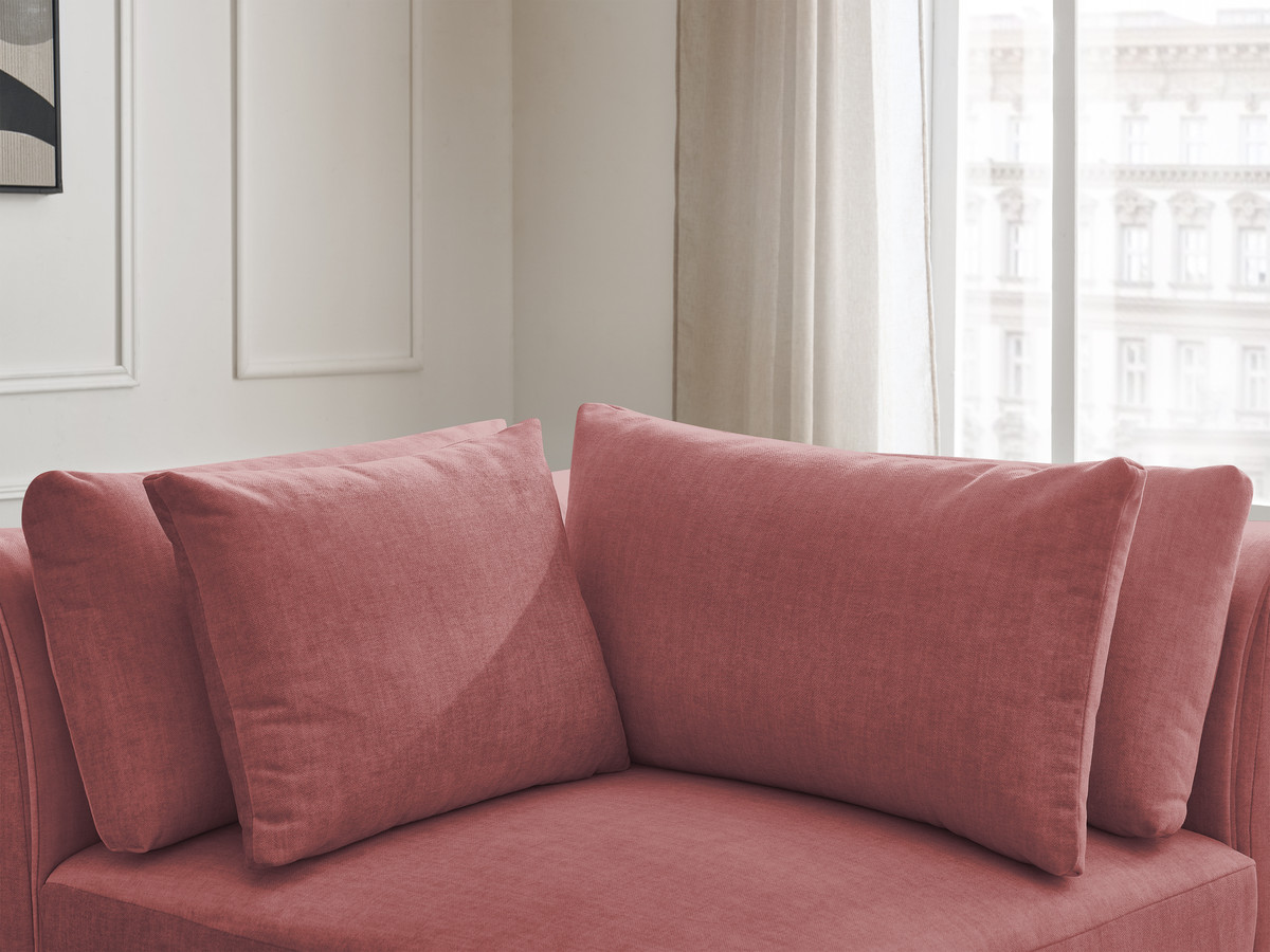 Hoekmeubel met hoofdsteun voor modulaire bank JANA in fluwelen stof