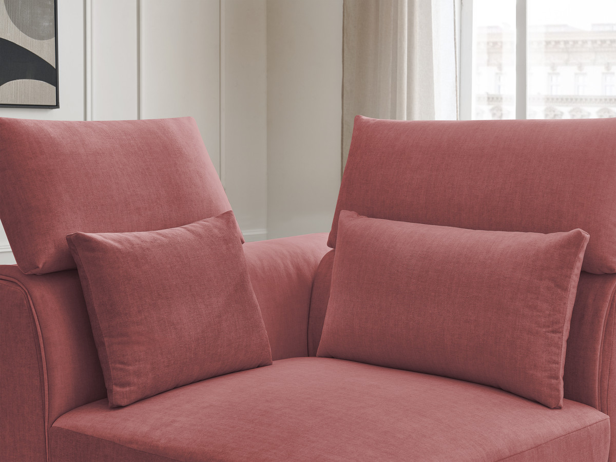 Hoekmeubel met hoofdsteun voor modulaire bank JANA in fluwelen stof