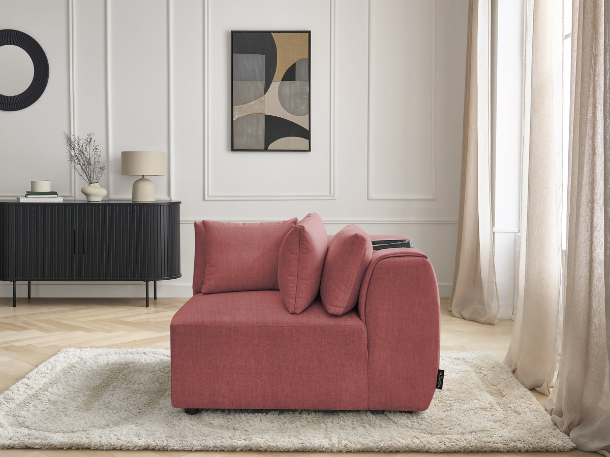 Hoekmeubel met hoofdsteun voor modulaire bank JANA in fluwelen stof