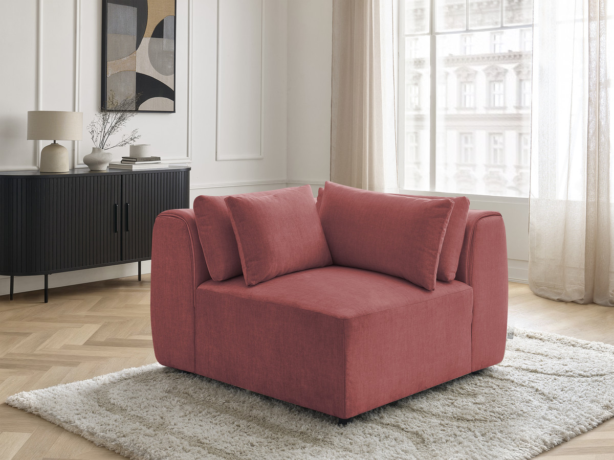 Hoekmeubel met hoofdsteun voor modulaire bank JANA in fluwelen stof