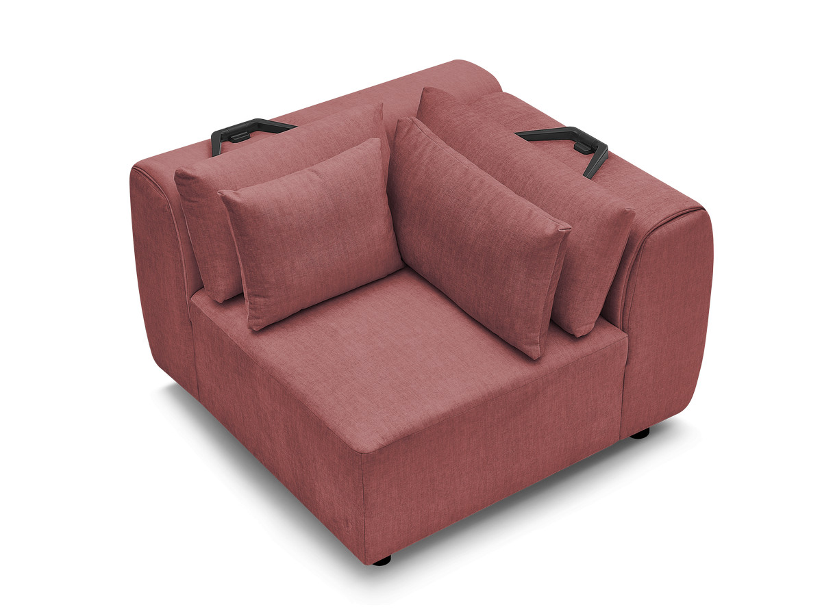 Hoekmeubel met hoofdsteun voor modulaire bank JANA in fluwelen stof