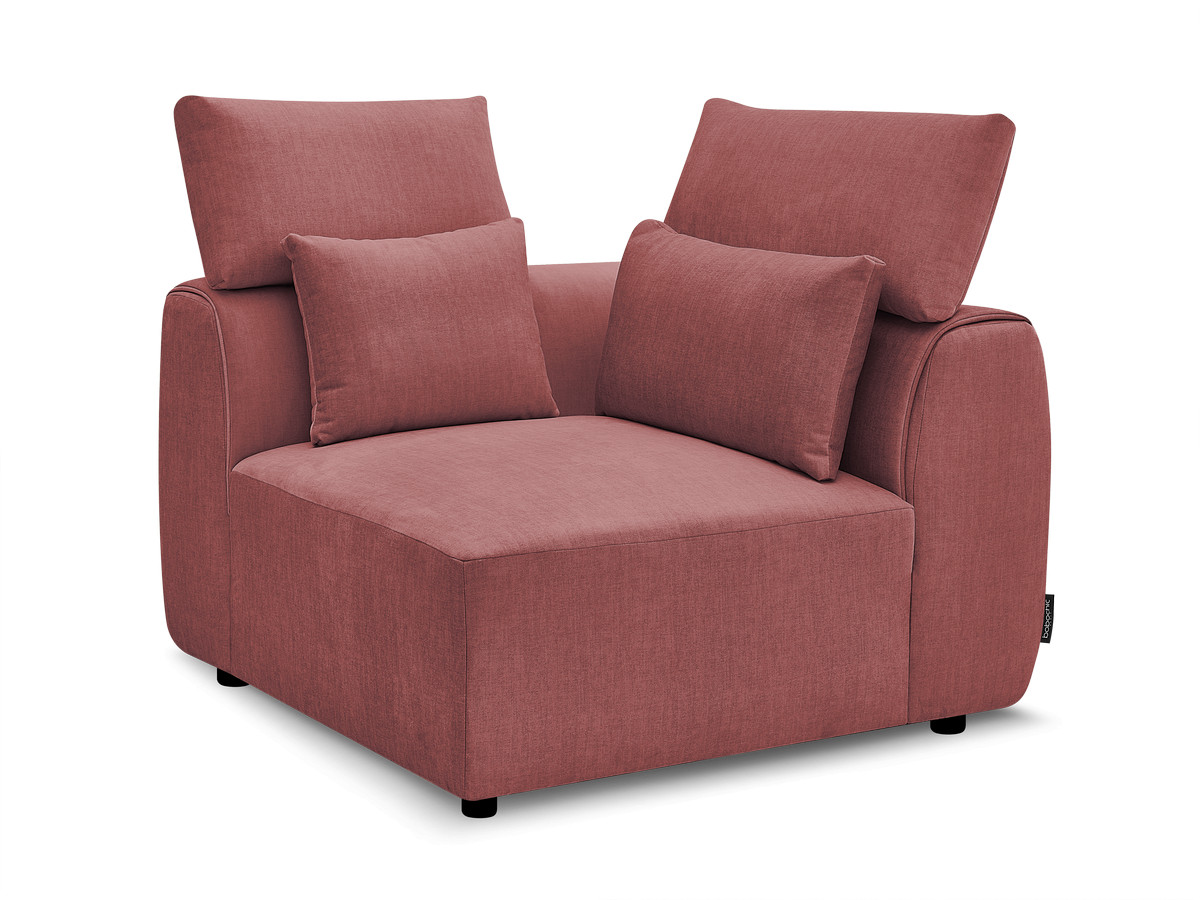 Hoekmeubel met hoofdsteun voor modulaire bank JANA in fluwelen stof