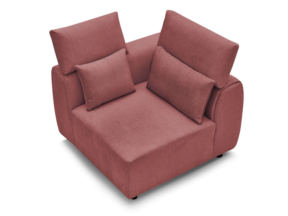 Hoekmeubel met hoofdsteun voor modulaire bank JANA in fluwelen stof