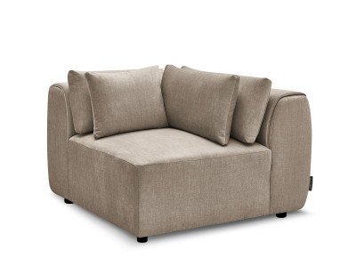 Angle avec têtière pour canapé modulable JANA tissu velours