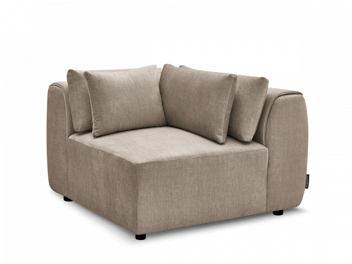 Angle avec têtière pour canapé modulable JANA tissu velours