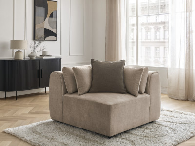 Angle avec têtière pour canapé modulable JANA tissu velours