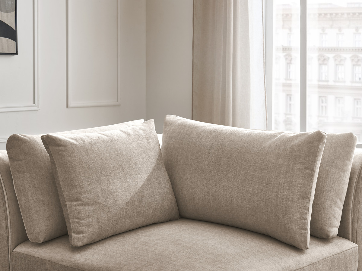 Hoekmeubel met hoofdsteun voor modulaire bank JANA in fluwelen stof