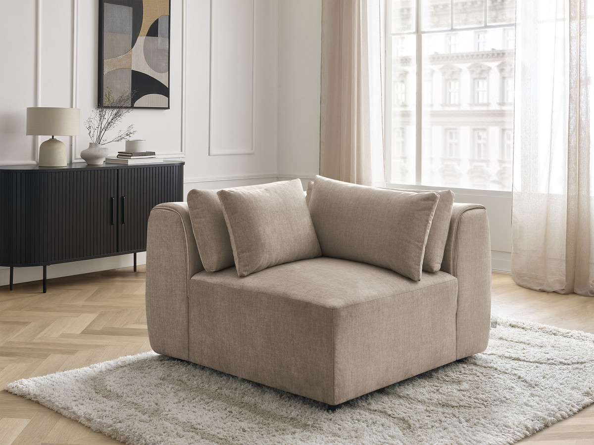 Hoekmeubel met hoofdsteun voor modulaire bank JANA in fluwelen stof