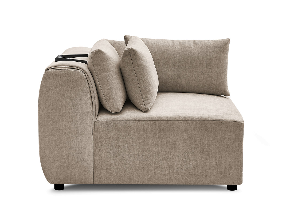 Hoekmeubel met hoofdsteun voor modulaire bank JANA in fluwelen stof