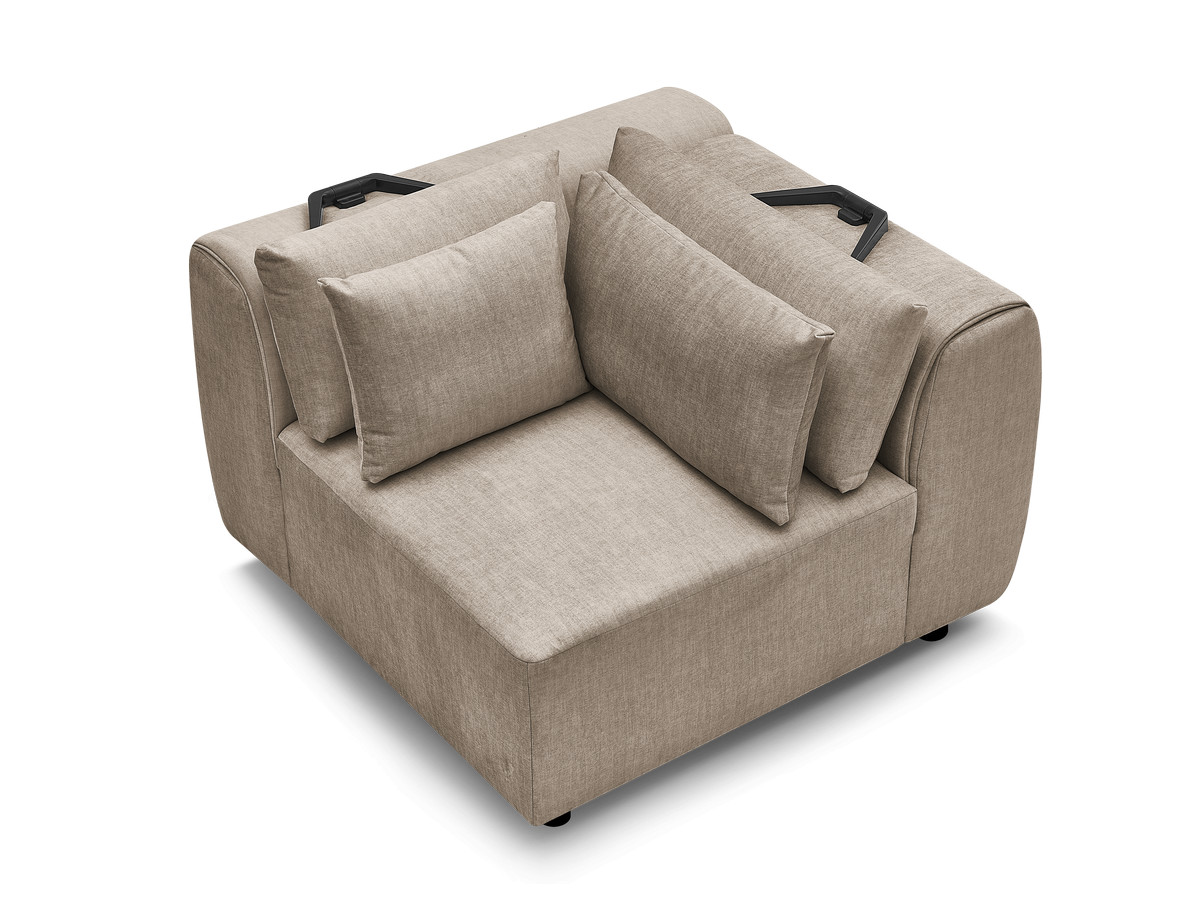 Hoekmeubel met hoofdsteun voor modulaire bank JANA in fluwelen stof