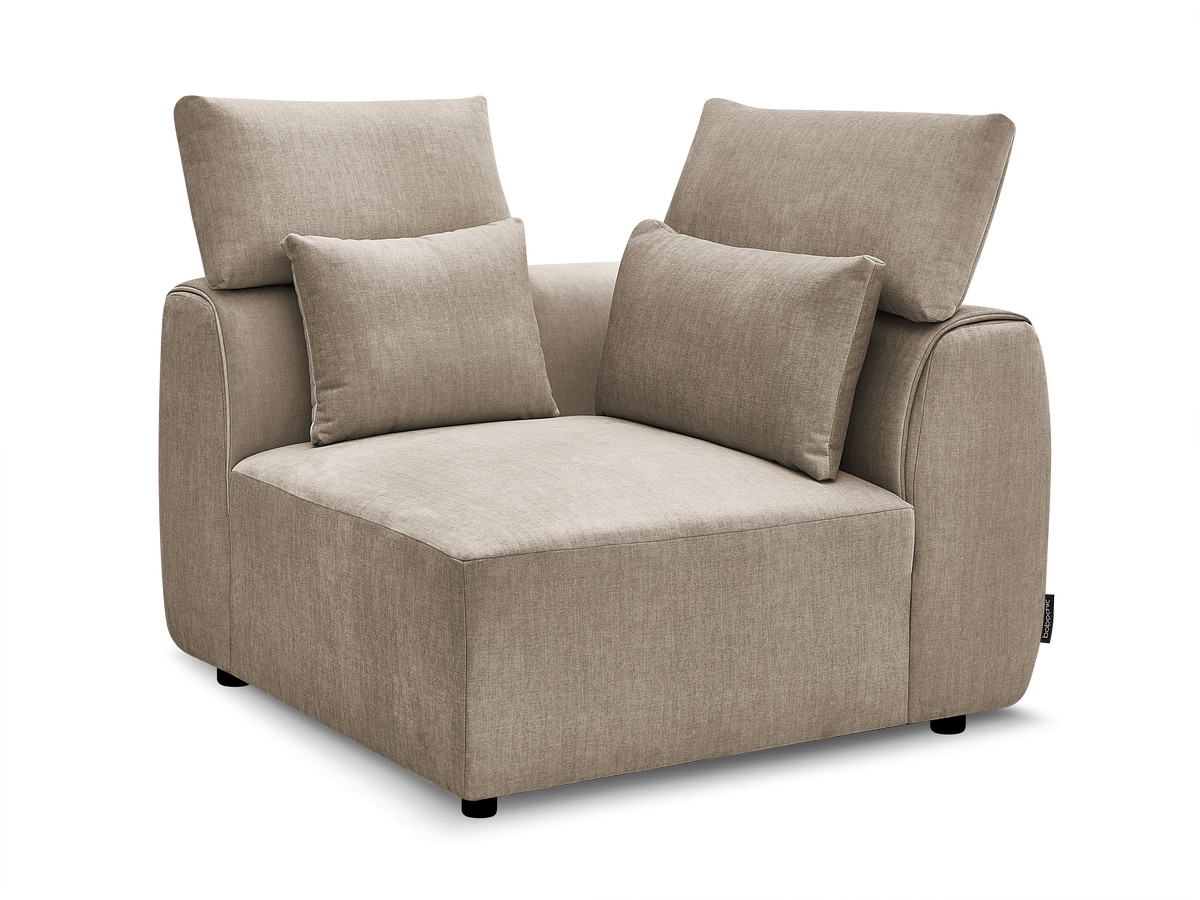 Hoekmeubel met hoofdsteun voor modulaire bank JANA in fluwelen stof